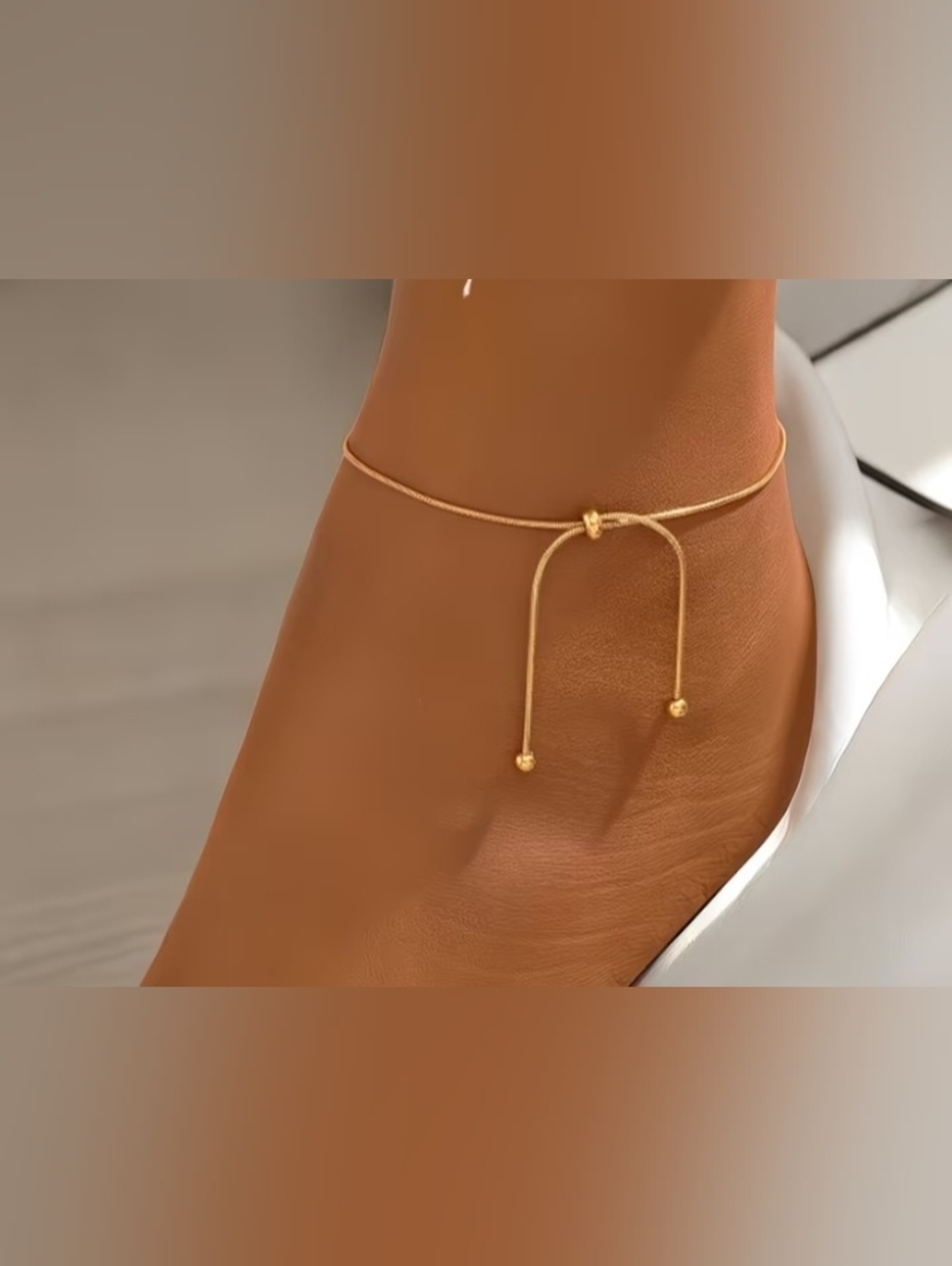 NEW Delicate Gold Tone Adjustable Anklet